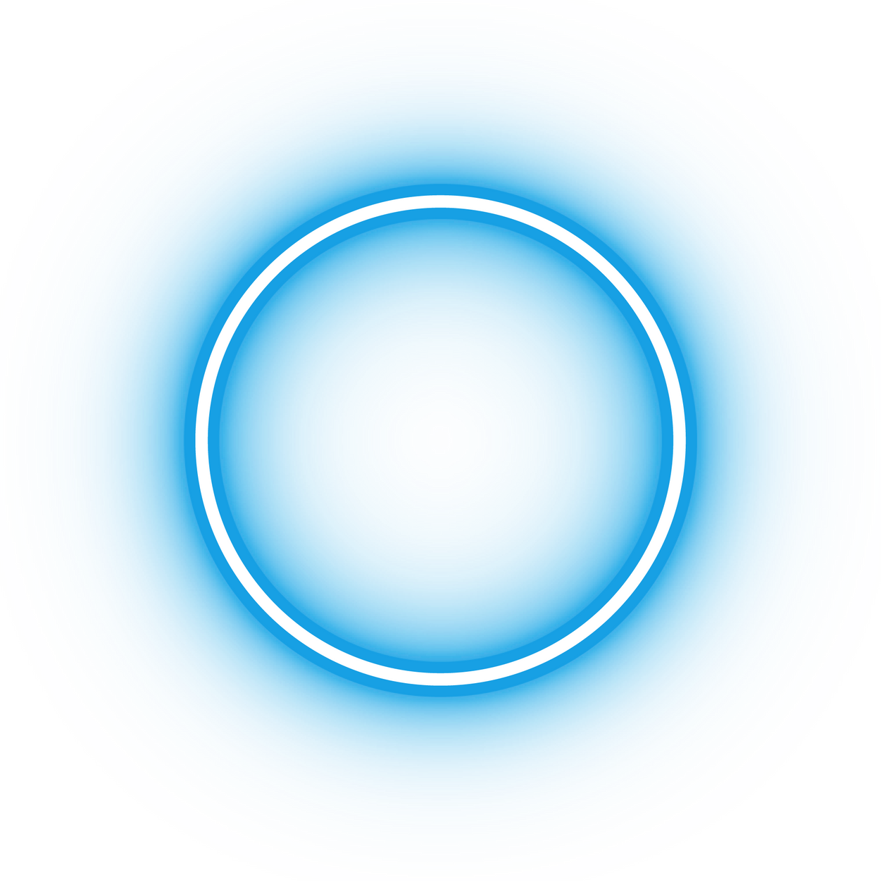 Neon blue circle icon